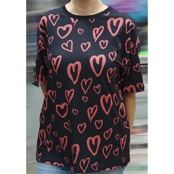 Red HEarts Oversize Unisex T-shirt
