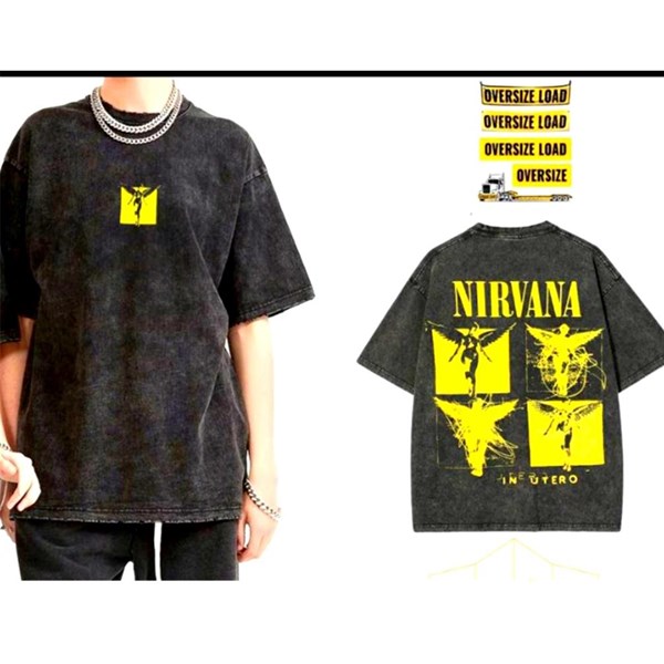 Nirvana Oversize Yıkamalı Kumaş T-shirt