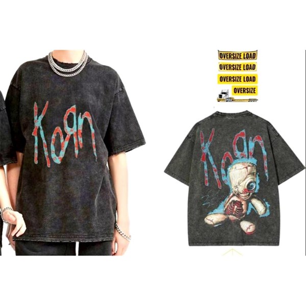 Korn Oversize Yıkamalı Kumaş T-shirt