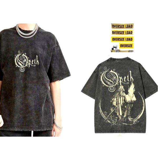 Opeth  Oversize Yıkamalı Kumaş T-Shirt
