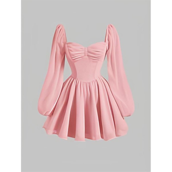 Pembe Mini Genç Mezunyet Elbisesi