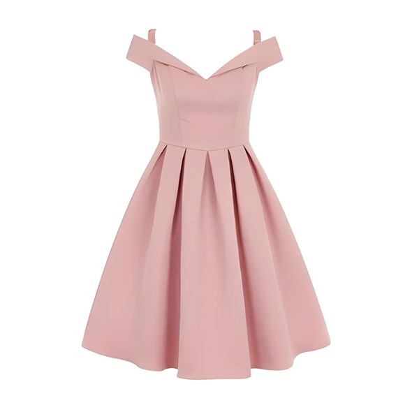 Pembe Midi Genç Mezunyet Elbisesi