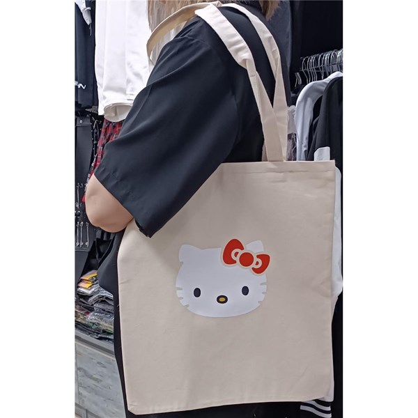 Hello Kitty Baskılı Bez çanta