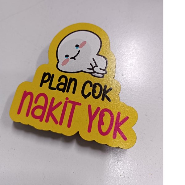 Plan Çok Nakit Yok Ahşap Magnet