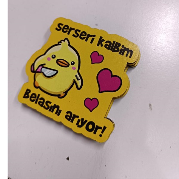 'Serseri Kalbim Belasını Arıyor' Ahşap Magnet