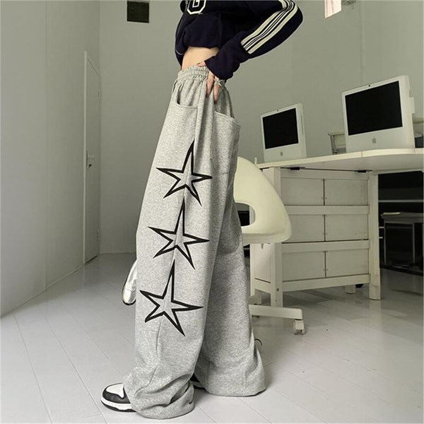 Gri Melanj Triple Star Oversize (Unisex) Eşofman