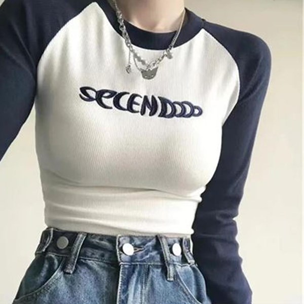 Beyaz Secendo Raglan Uzun Kollu Crop